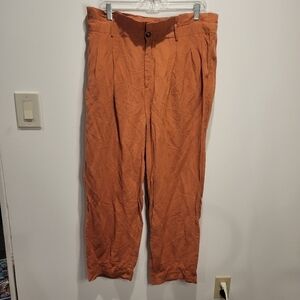 Madewell size 14 tall linen blend paper bag pants. Missing belt